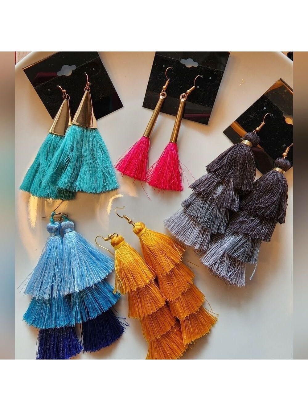 Fall Bulk Tassel Earrings 5 Pair